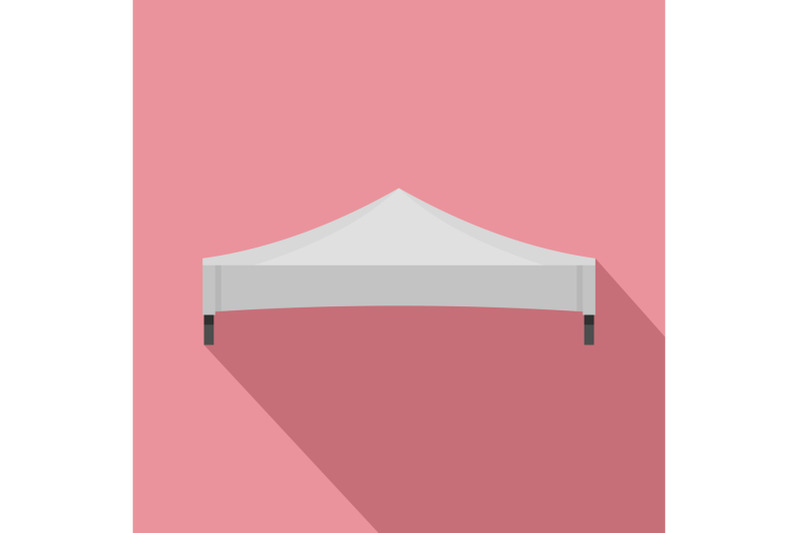 white-tent-icon-flat-style