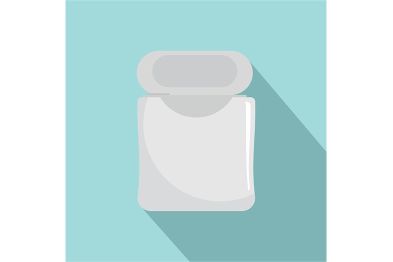 white-dental-floss-icon-flat-style