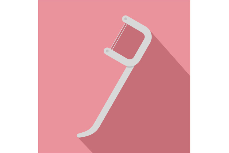 white-toothpick-floss-icon-flat-style