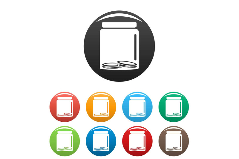 save-money-icons-set-color-vector