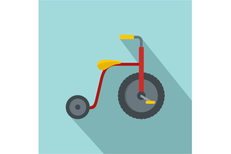 red-tricycle-icon-flat-style