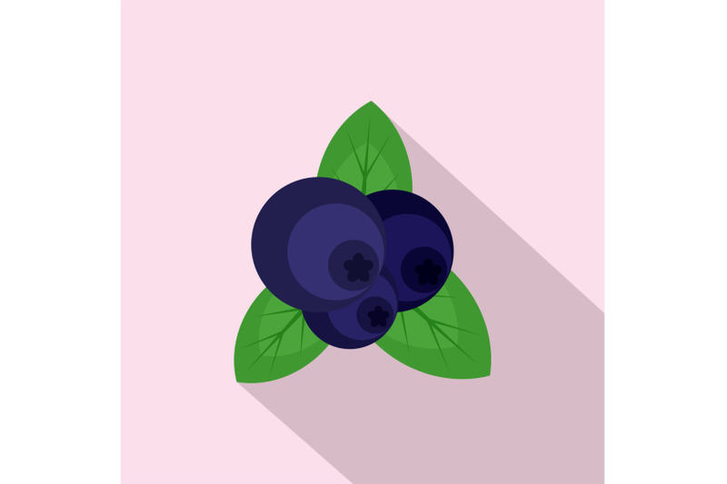 fresh-blueberry-icon-flat-style