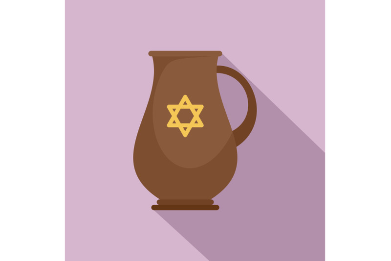 jewish-jug-icon-flat-style