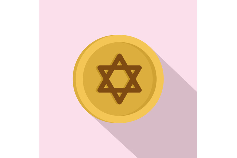 jewish-gold-coin-icon-flat-style