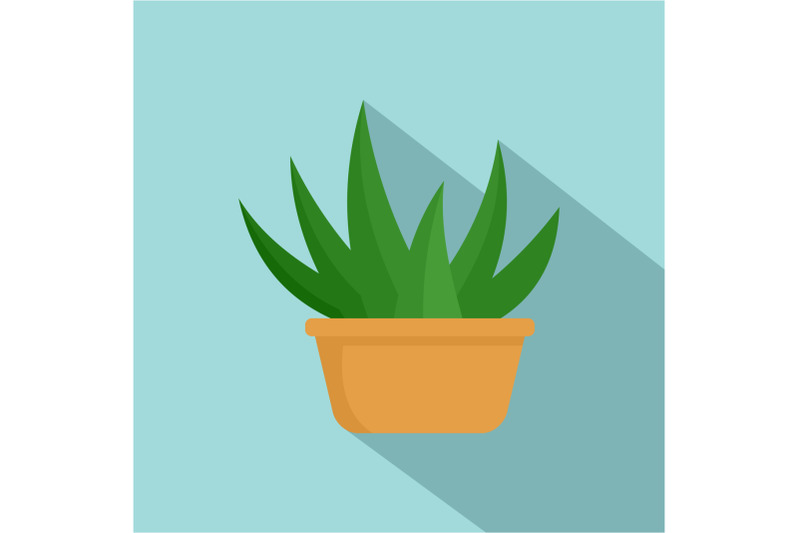 aloe-room-plant-icon-flat-style