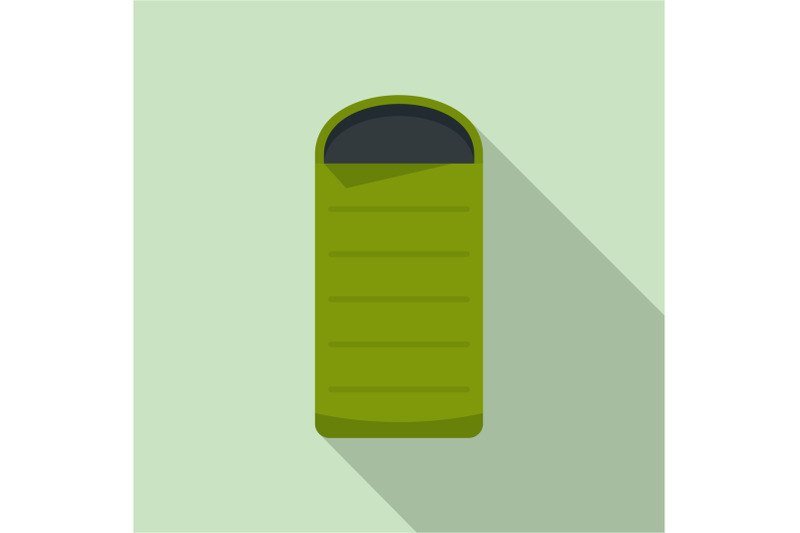 camp-sleeping-bag-icon-flat-style