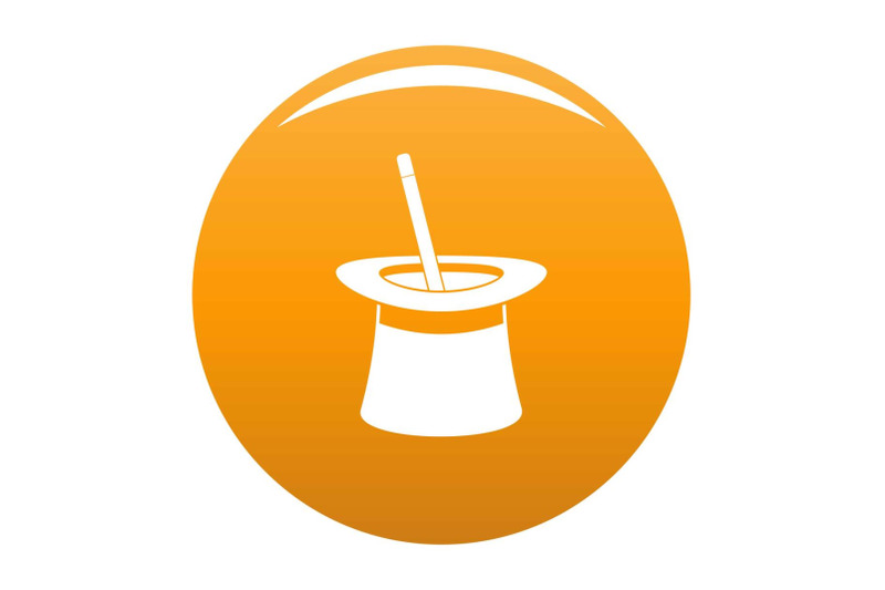 wand-in-hat-icon-vector-orange