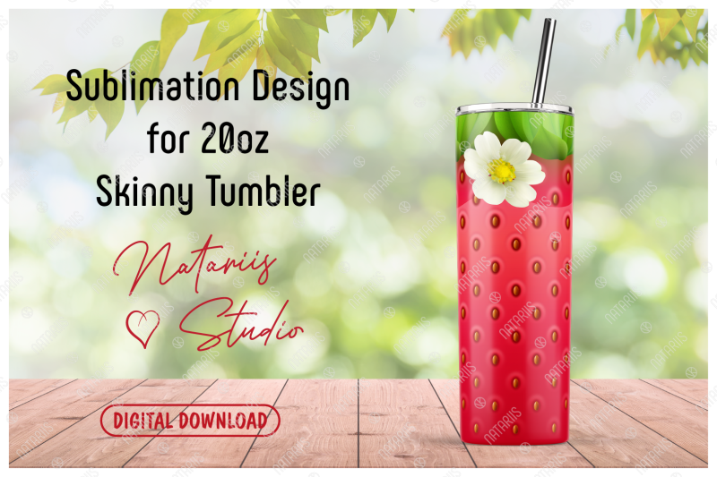 realistic-strawberry-pattern-for-20oz-skinny-tumbler