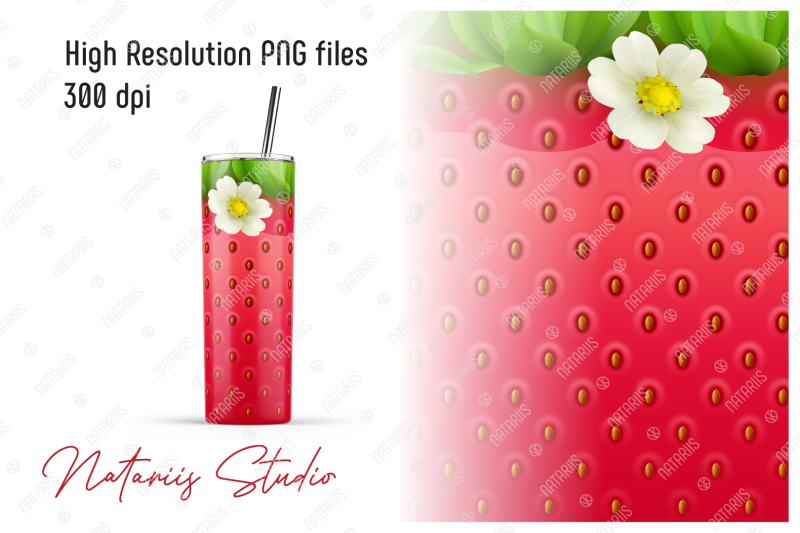 realistic-strawberry-pattern-for-20oz-skinny-tumbler