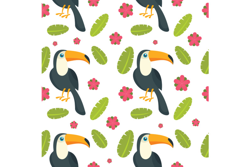 toucan-parrot-bird-seamless-pattern-flat-style