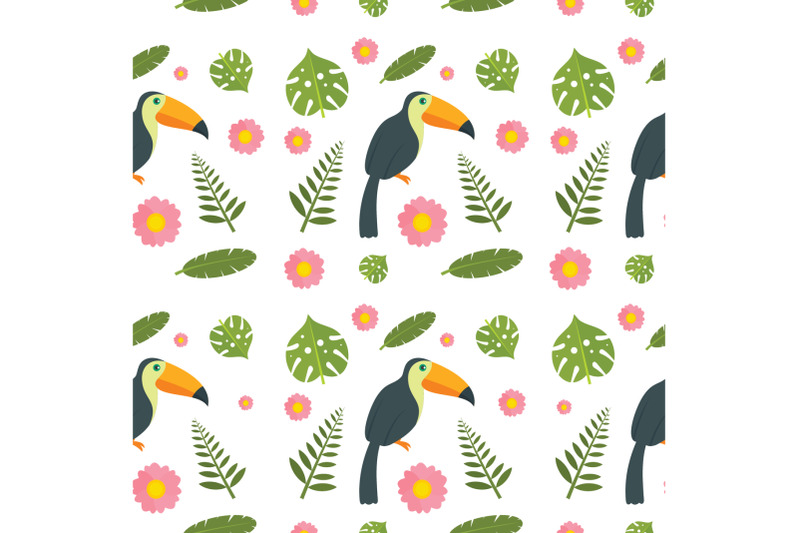 toucan-parrot-bird-seamless-pattern-flat-style