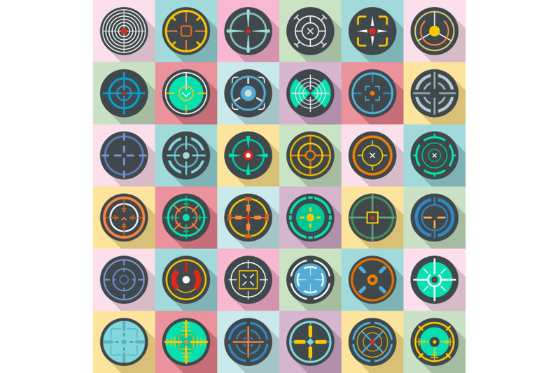 crosshair-target-scope-sight-icons-set-flat-style