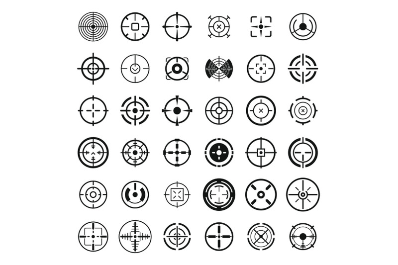 crosshair-target-sight-icons-set-simple-style