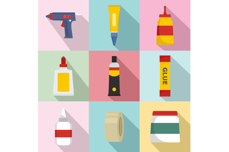 glue-stick-adhesive-icons-set-flat-style