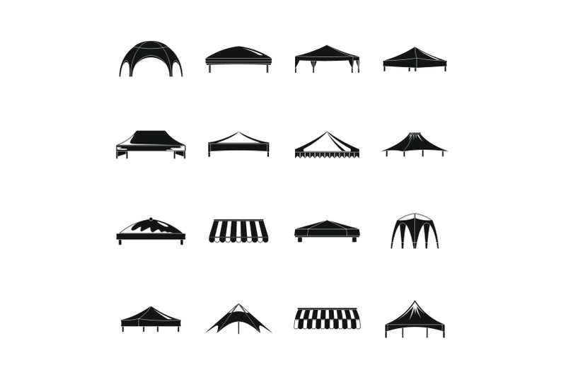 canopy-shed-overhang-icons-set-simple-style