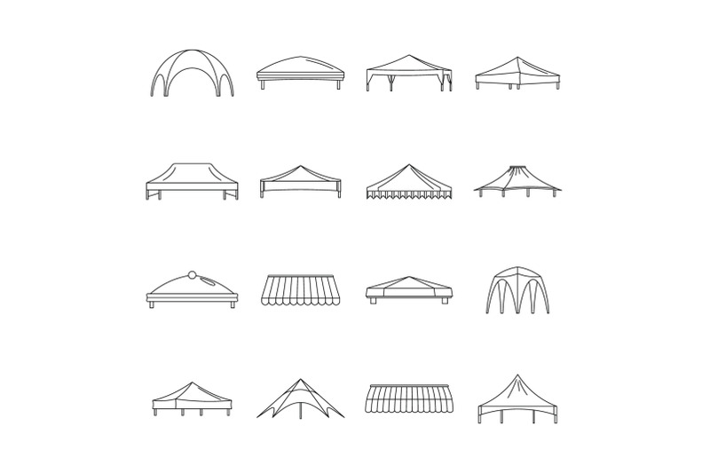 canopy-shed-overhang-icons-set-outline-style