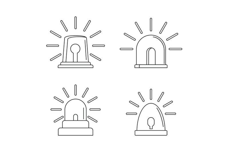 flasher-siren-icons-set-outline-style