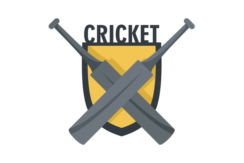 cricket-crossed-bats-logo-flat-style