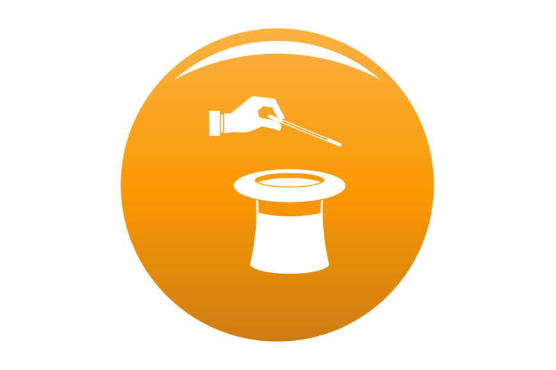 hat-with-hand-icon-vector-orange