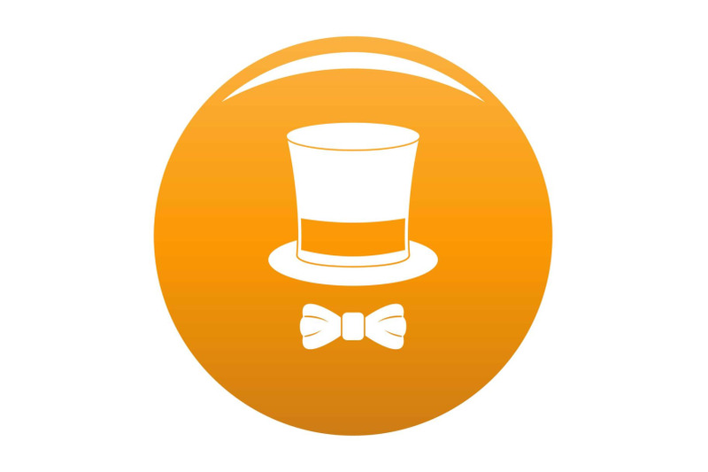 hat-with-butterfly-icon-vector-orange