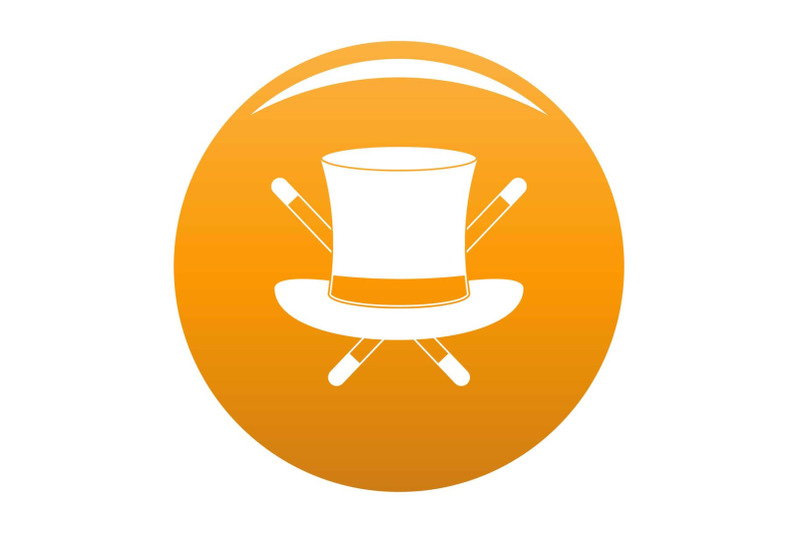 hat-with-a-stick-icon-vector-orange