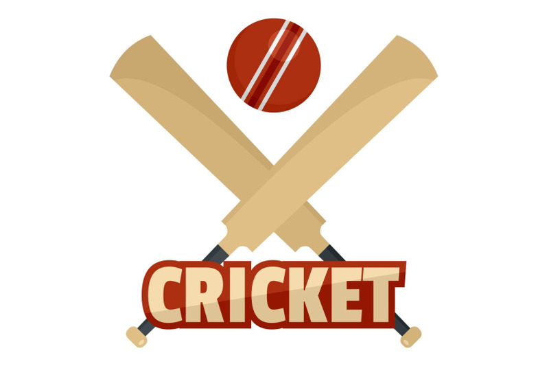 trendy-cricket-logo-flat-style
