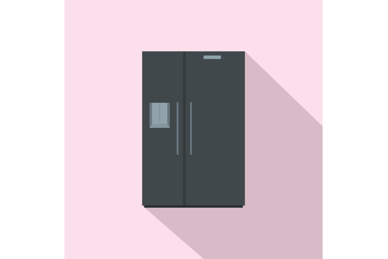 black-fridge-icon-flat-style