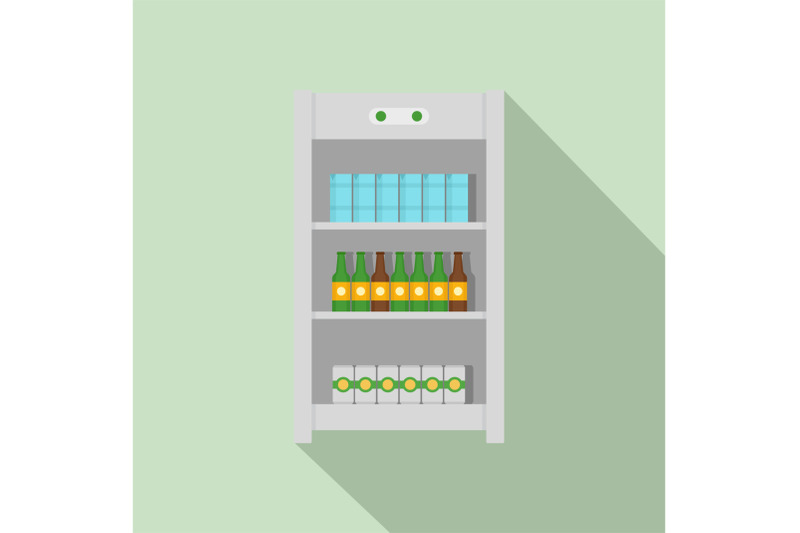 drinks-refrigerator-icon-flat-style
