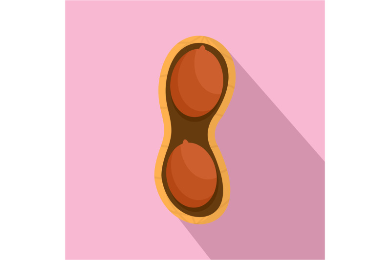 half-of-peanut-icon-flat-style