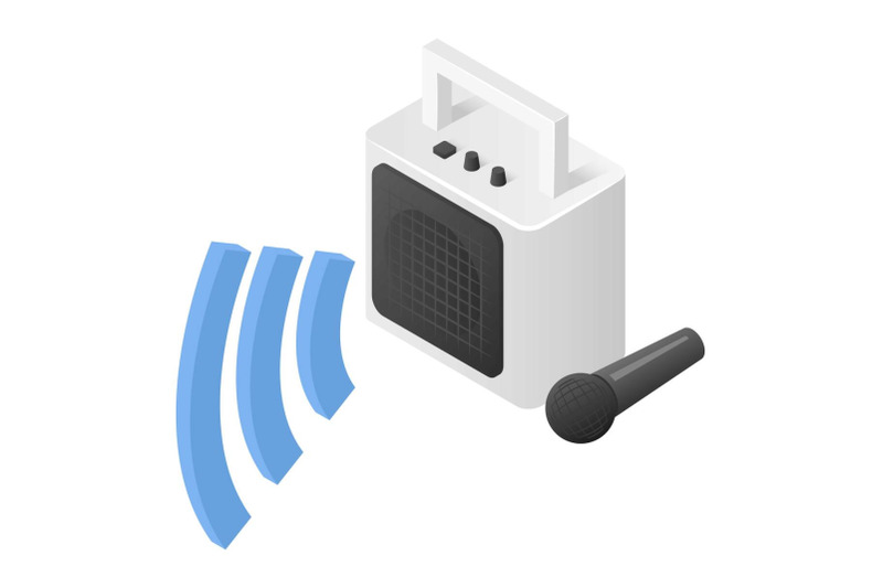 speaker-and-microphone-icon-isometric-style