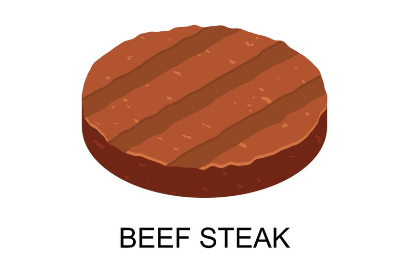 beef-steak-icon-isometric-style