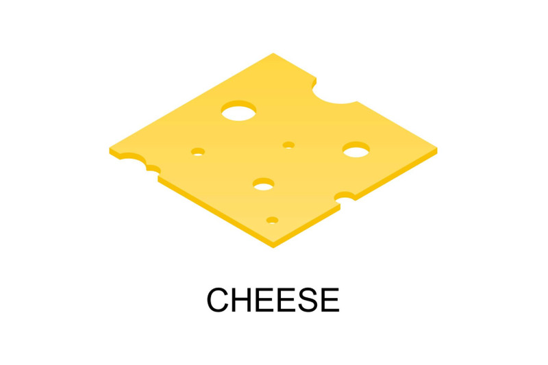 sliced-cheese-icon-isometric-style