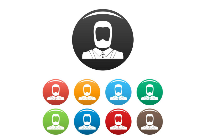 man-avatar-icons-set-color-vector