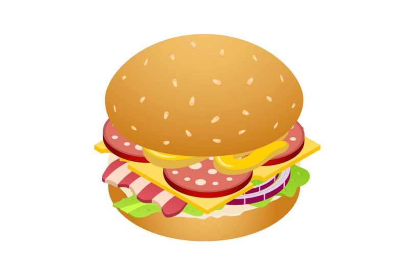 cheesburger-icon-isometric-style