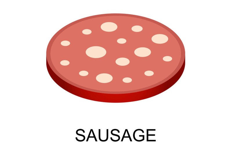 sliced-sausage-icon-isometric-style