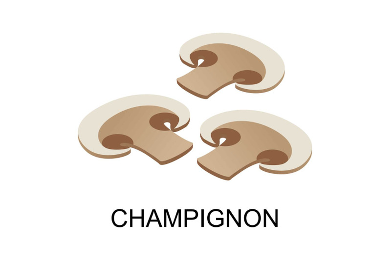 sliced-champignon-icon-isometric-style