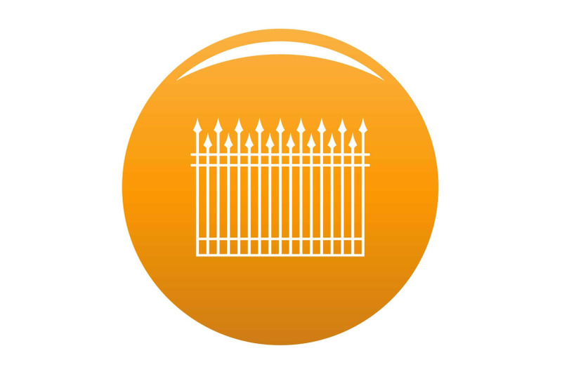 fence-with-metal-rod-icon-vector-orange