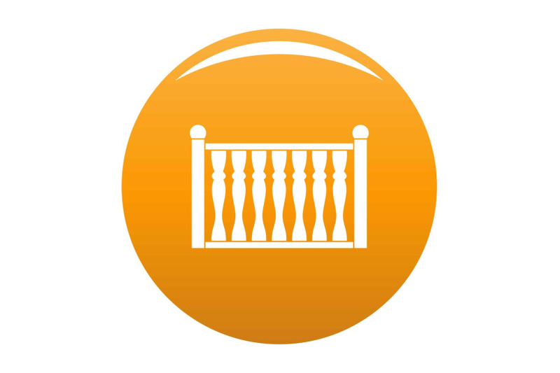 fence-with-column-icon-vector-orange