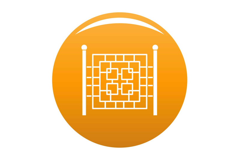 fence-with-metal-square-icon-vector-orange