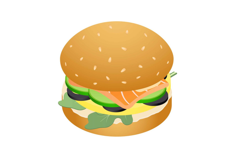 fresh-burger-icon-isometric-style