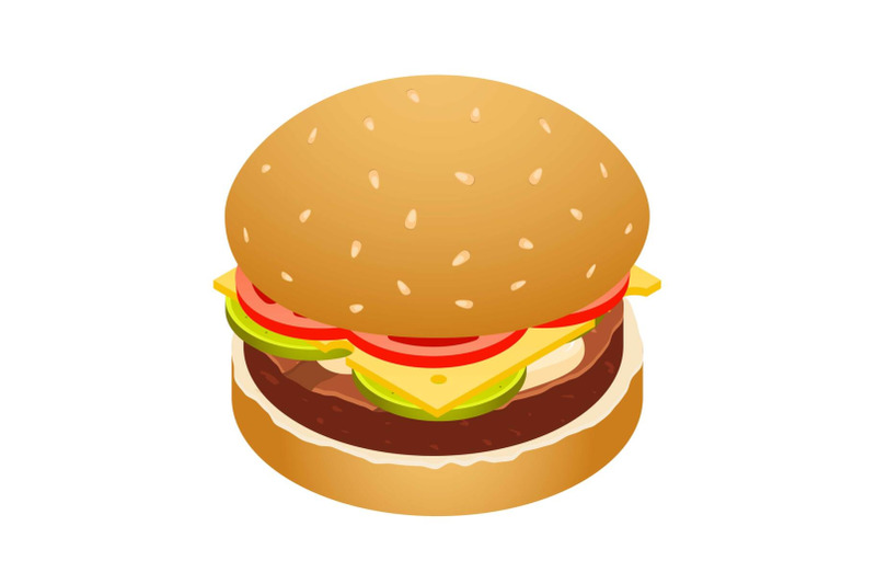 double-burger-icon-isometric-style