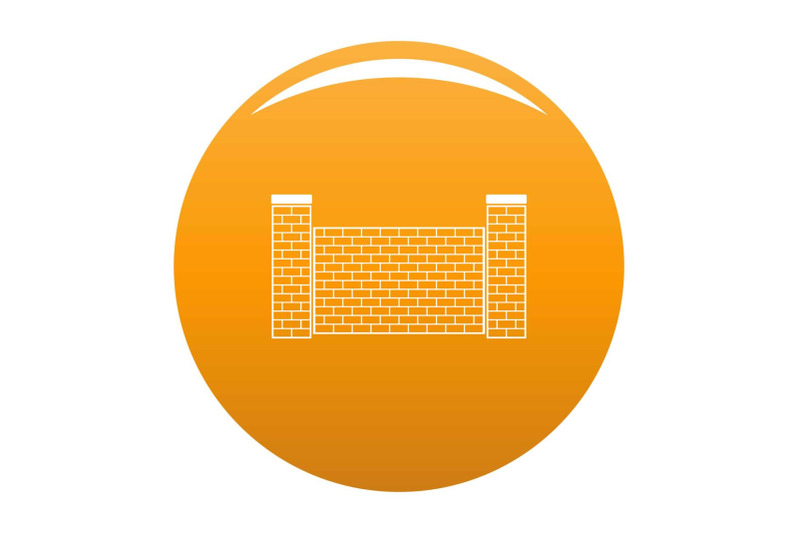 fence-of-brick-icon-vector-orange