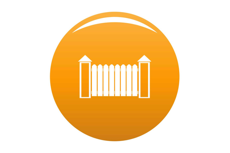 fence-with-turret-icon-vector-orange