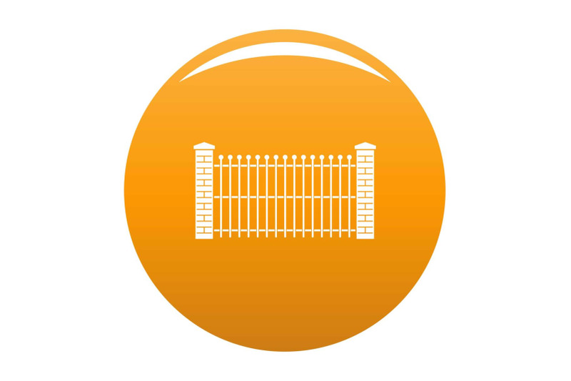 brick-and-metal-fence-icon-vector-orange