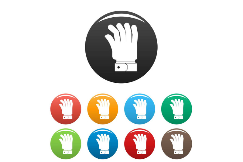 hand-icons-set-color-vector