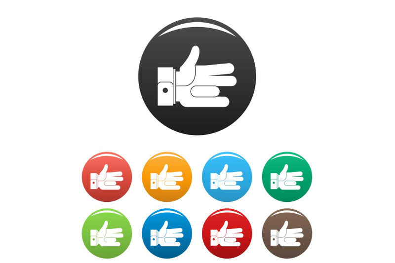 hand-abstract-icons-set-color-vector