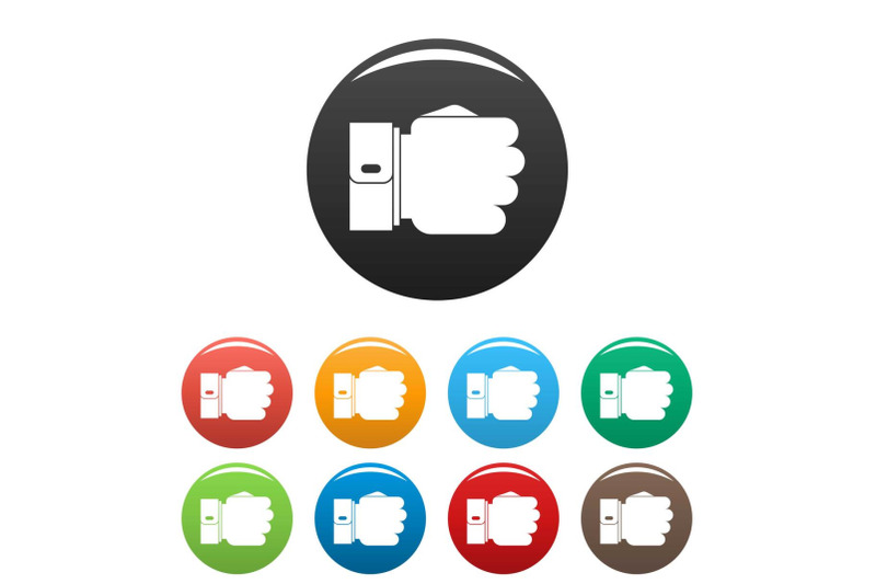 hand-fist-icons-set-color-vector