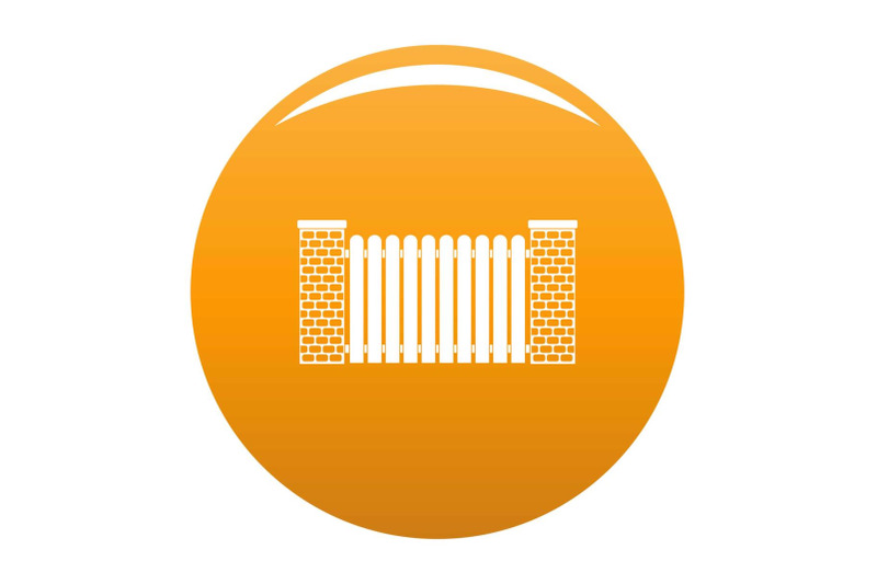 city-fence-icon-vector-orange