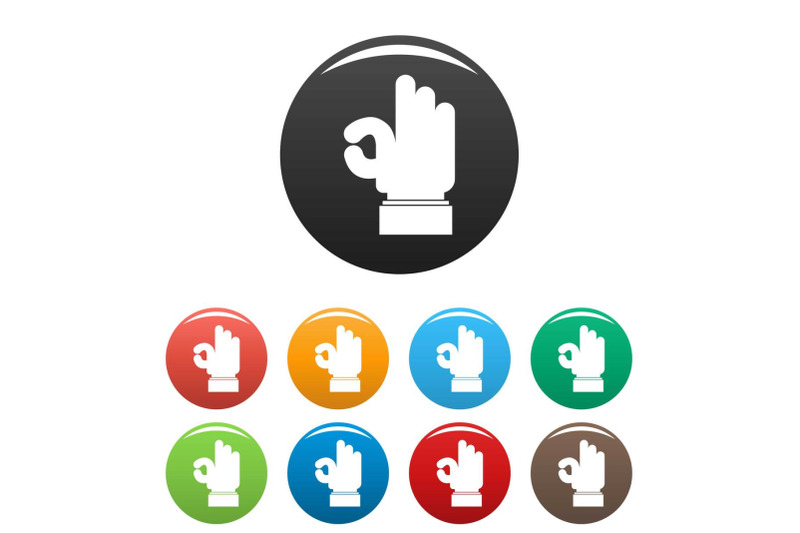 hand-everything-good-icons-set-color-vector
