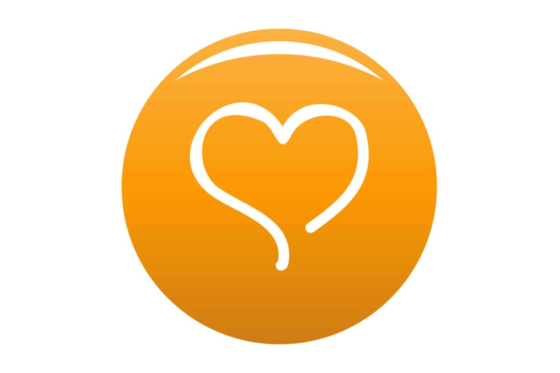 sketch-heart-icon-vector-orange